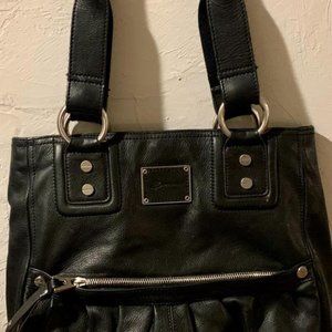 B Makowsky Purse Black Leather Tote (used but in excellent condition!!!)